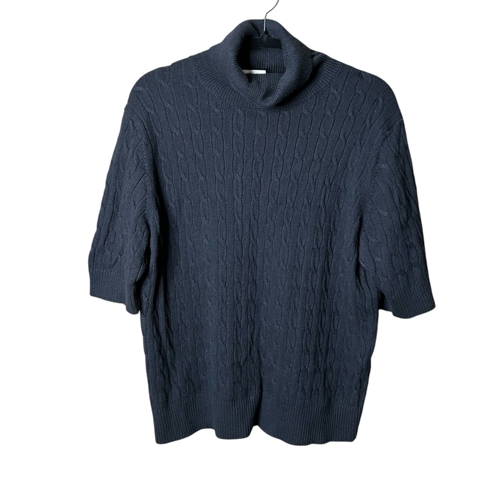 NWT lands end feel good sweater turtleneck black size XL petite
